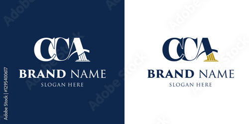 Creative CAA Letter Logo with Law Firm, Illustration, Design Inspiration, Vector, Icon