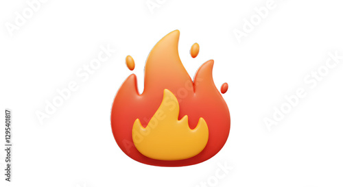 Animated Fire Illustration Isolated on Black Background with Vibrant Flames