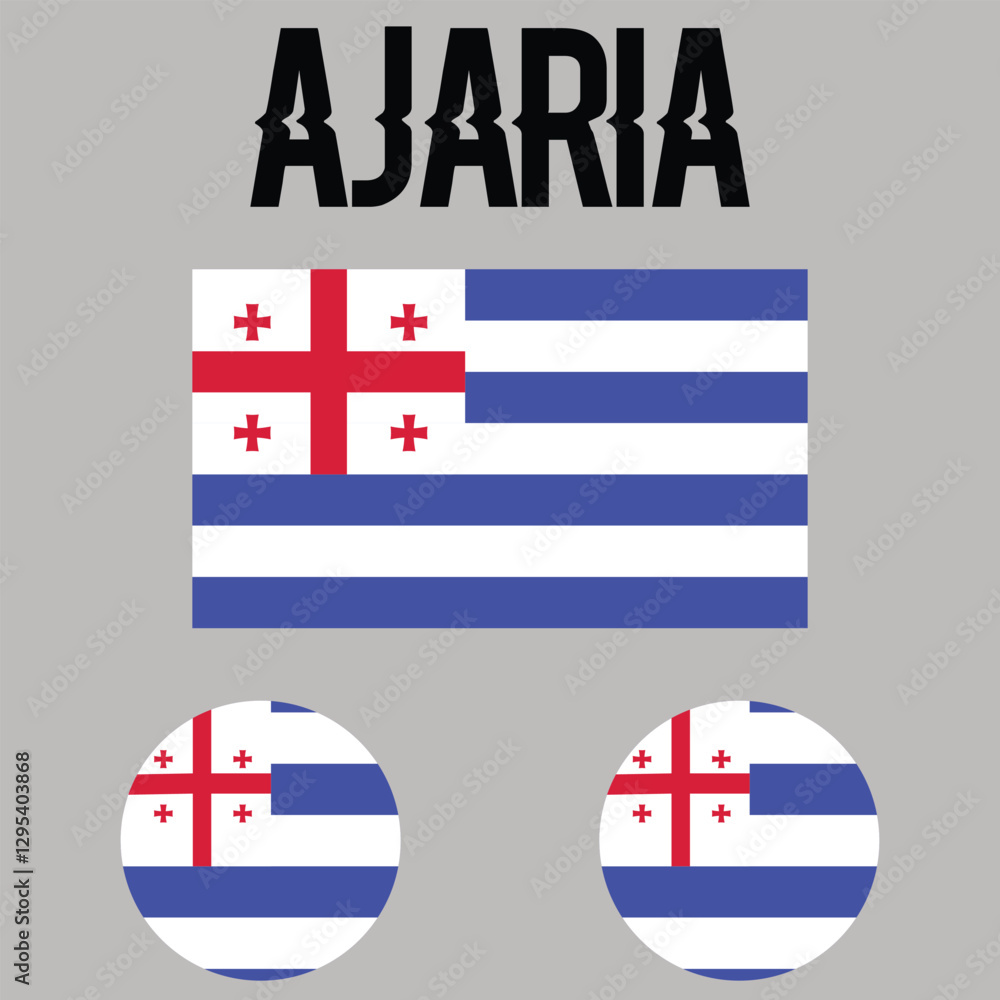 Obraz premium AJARIA FLAG VECTOR FOR SOCIAL MEDIA AND PRINT MEDIA