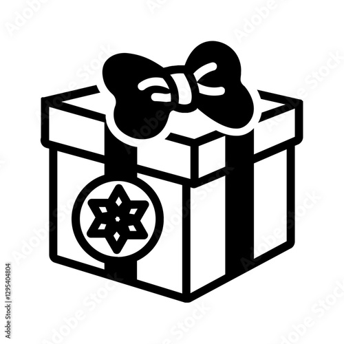 Vector solid black icon for Gifts