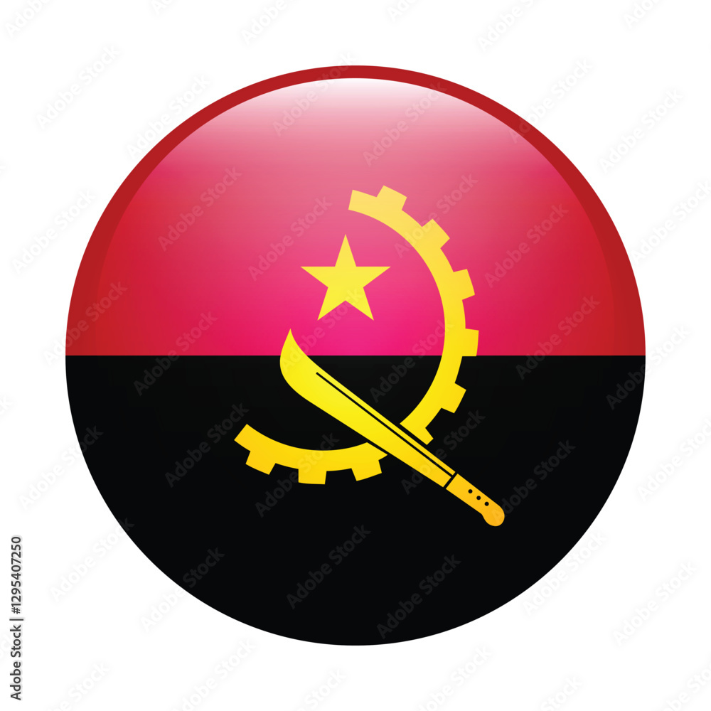 Angola circle flag logo icon digital vector illustration Angola circle flag logo icon digital vector illustration
