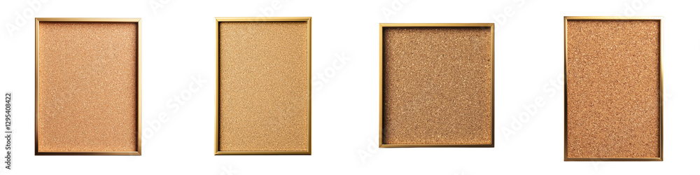 Fototapeta premium Blank cork bulletin board with wooden frame for posting notes messages memos announcements or organizing information in an office home or workspace interior design