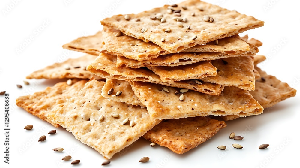 A Delicious Stack of Sesame Seed Crackers A Delicious Stack of Sesame Seed Crackers