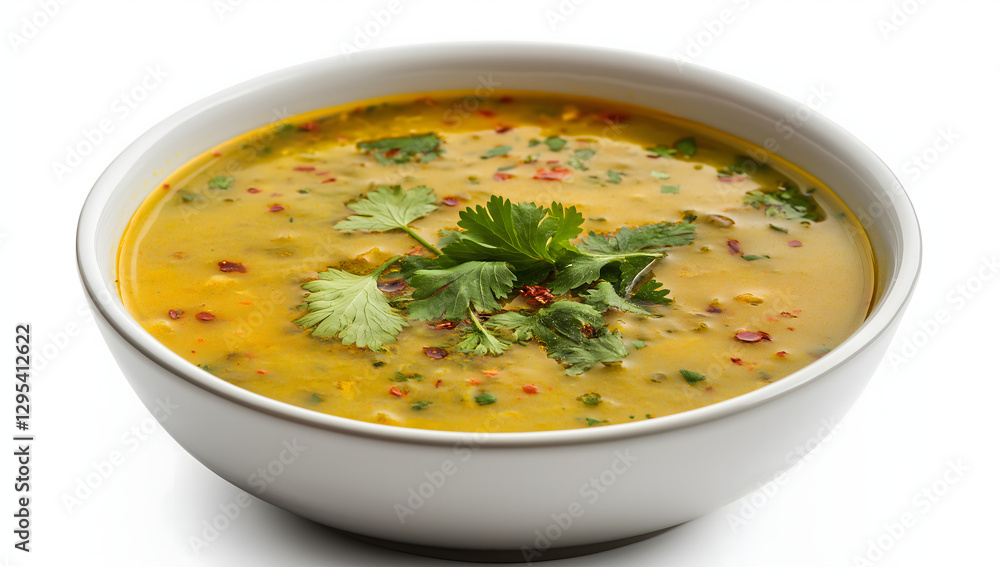 bowl of indian dal with coriander leaves on top bowl of indian dal with coriander leaves on top