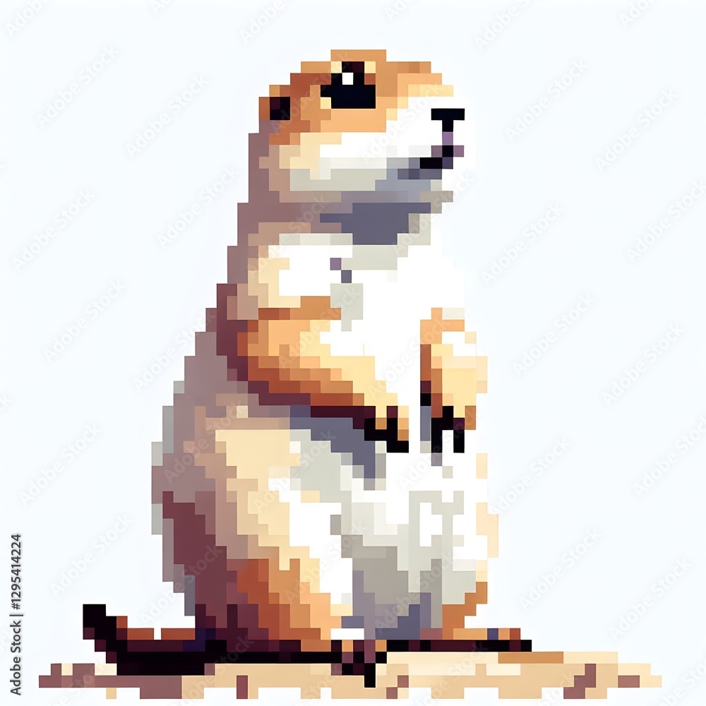 Fototapeta premium 프레리도그, 픽셀아트, jpeg (Prairie dog, pixel art, jpeg)