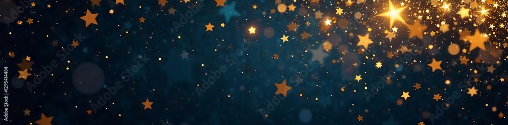 Elegant vertical backdrop featuring gold glitter and scattered stars for Christmas celebrations , stars, winter, shine Elegant vertical backdrop featuring gold glitter and scattered stars for Christmas celebrations , stars, winter, shine