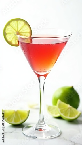 Wallpaper Mural Elegant Cosmopolitan, lime slice, pure white background, beverage, minimal, vodka Torontodigital.ca