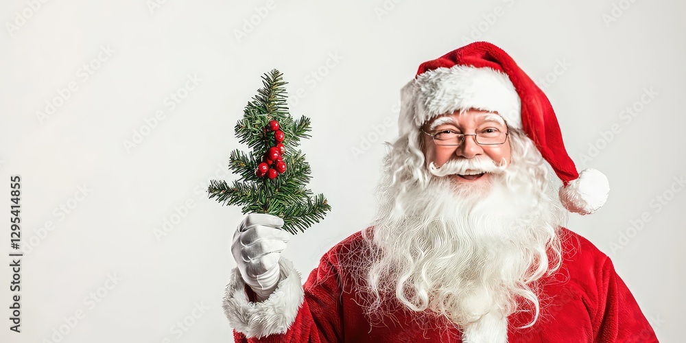 Santa Claus holding a Christmas note card. Santa Claus holding a Christmas note card.