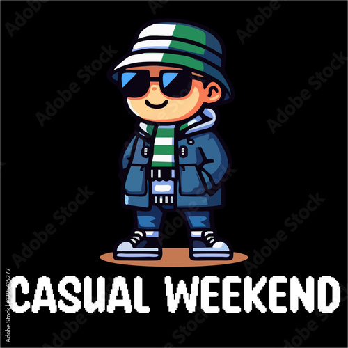 illustration vector graphic of Football fans ultras hooligan with green white scarf design for logo, t-shirt, etc
