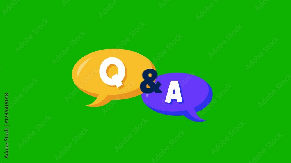 animated question and answer on green screen background.Q And A speech bubble FAQ question and answers animation animated question and answer on green screen background.Q And A speech bubble FAQ question and answers animation
