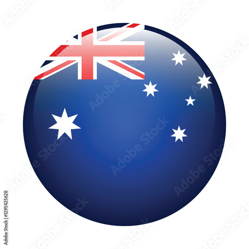 Australia circle flag logo icon digital vector illustration