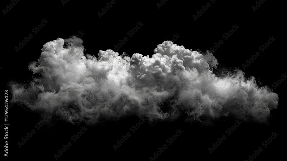 Ethereal billowing clouds of swirling smoke and mist on a dark black background, perfect for dramatic overlays and atmospheric design elements. Ethereal billowing clouds of swirling smoke and mist on a dark black background, perfect for dramatic overlays and atmospheric design elements.