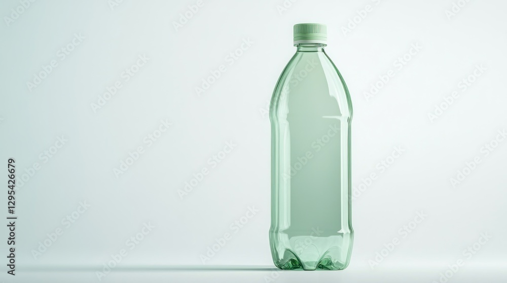 Green plastic bottle on white background Green plastic bottle on white background