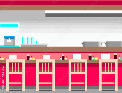 ラーメン店の店内