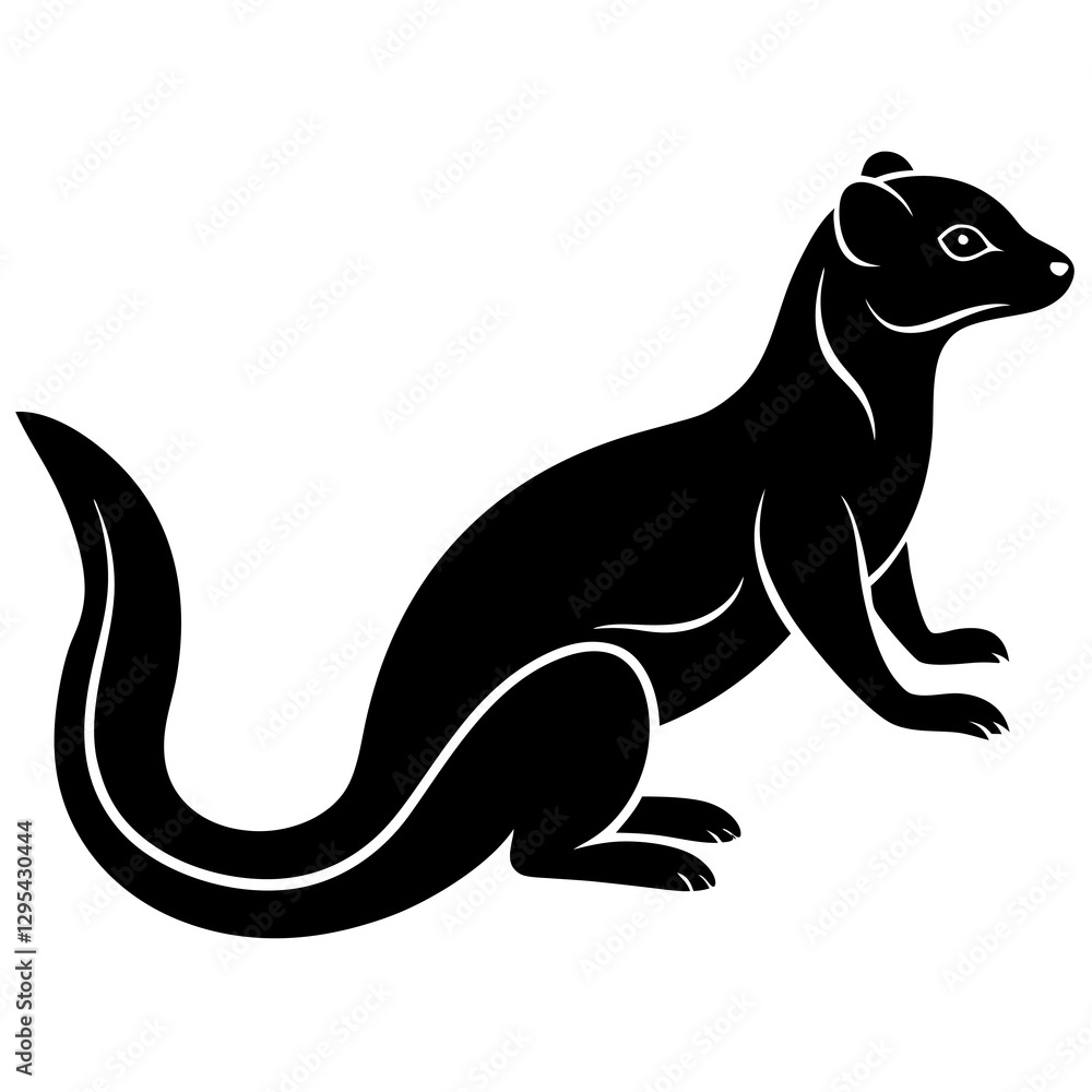 Minimalist Mongoose Silhouette Icon Perfect for Logos & Designs. Minimalist Mongoose Silhouette Icon Perfect for Logos & Designs.