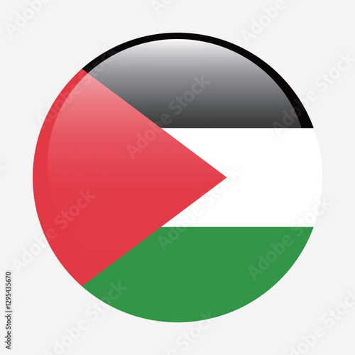 Palestine circle flag logo icon digital vector illustration