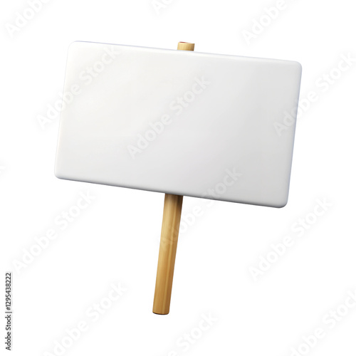 Fototapeta Naklejka Na Ścianę i Meble -  Empty sign banner. Realistic 3d blank placard for information. Isolated on white background. Cartoon plastic style icon
