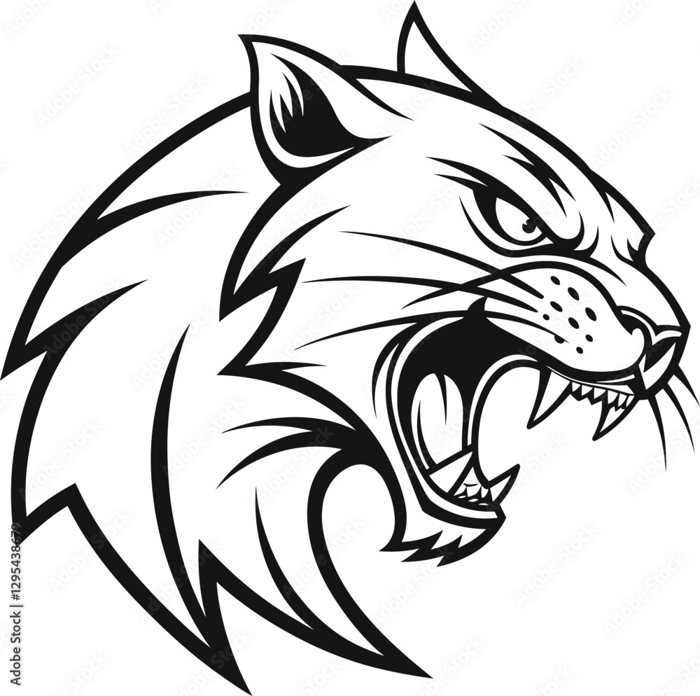 Naklejka premium Panther head logo template illustration vector