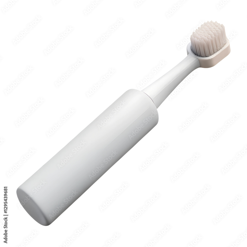 White Toothbrush. 3d rendering isolated on white background. Cartoon plastic style icon White Toothbrush. 3d rendering isolated on white background. Cartoon plastic style icon