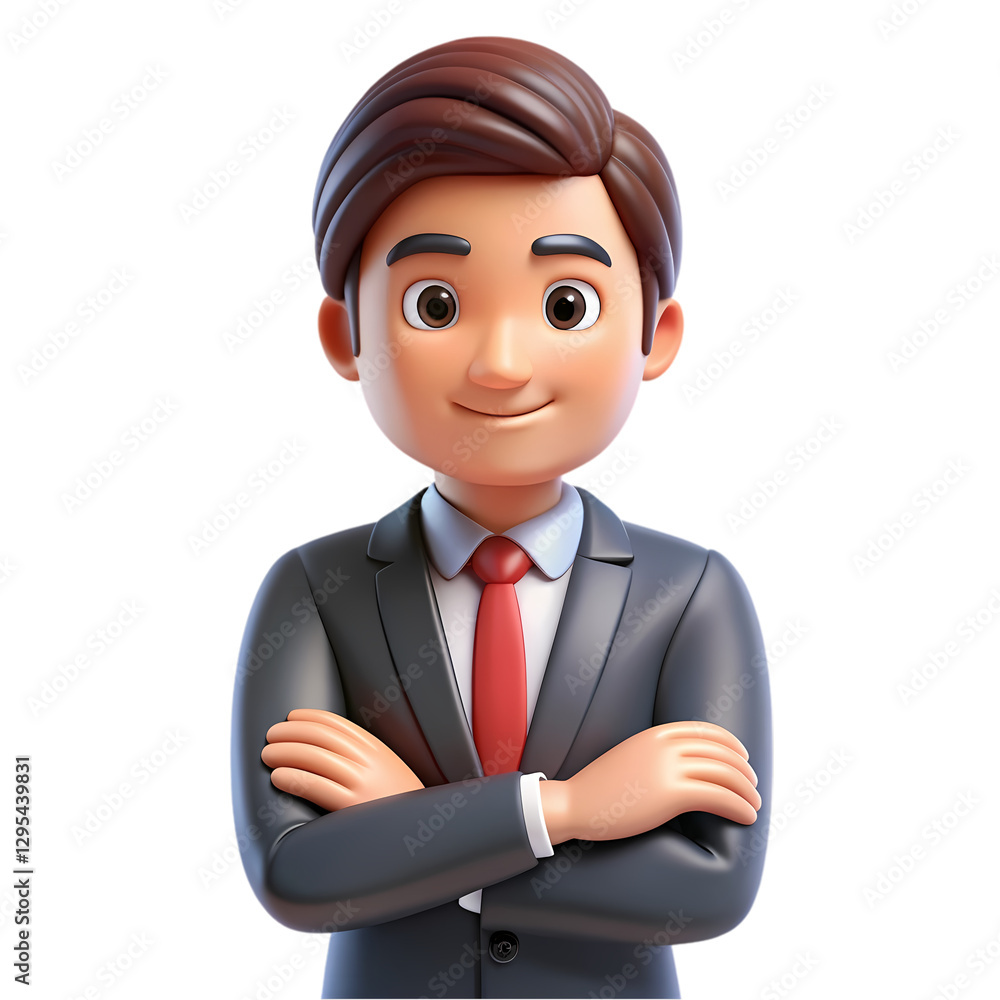 3D Cartoon Businessman Avatar on transparent background 3D Cartoon Businessman Avatar on transparent background