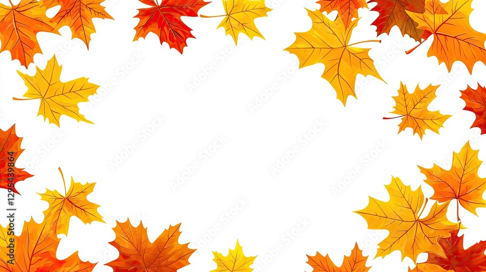 Autumn leaves border design for fall season Autumn leaves border design for fall season