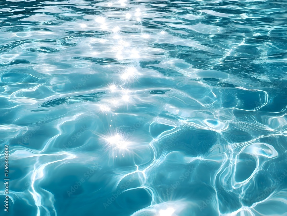 Obraz premium Water, Ocean Photo, Water Image, Shimmering Water, Sparkling Water, Blue Water, Clear Water, Pure Water, Water Stock Image, Generative AI