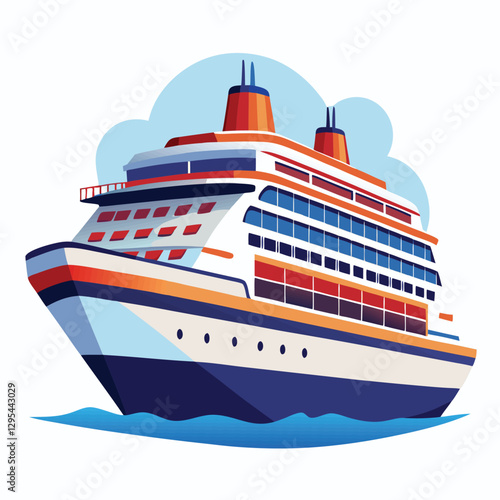 cruise ship vector illustration