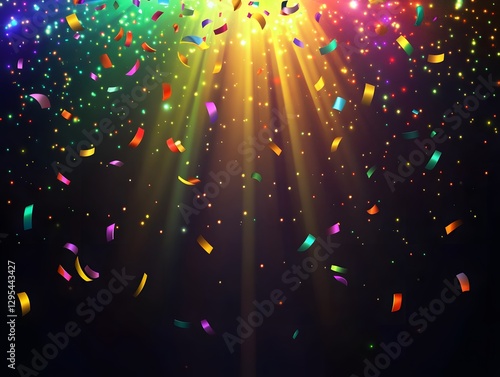 Confetti, Celebration Party, Festive Confetti, Colorful Confetti, Confetti Background, Rainbow Confetti, Confetti Stock Image, Confetti Illustration, Generative AI