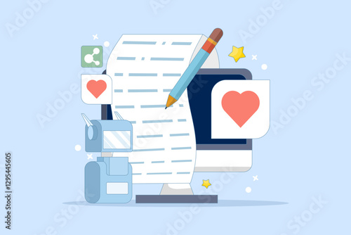 AI content writing concept, Artificial intelligence text generation, Generative AI, AI content writing for blogs and websites. Content writing for websites, Content research and development.