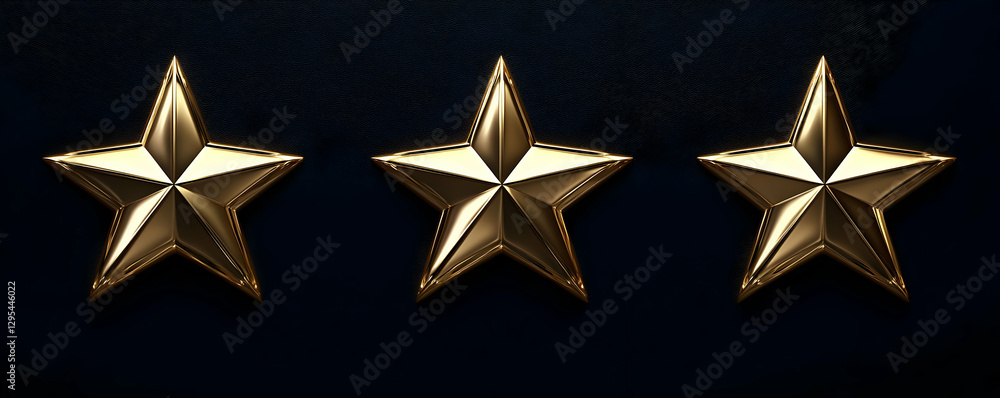 Obraz premium Golden Stars 3D Illustration