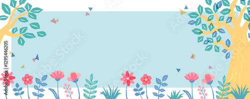 ラフなタッチの植物のイラストのフレーム_2