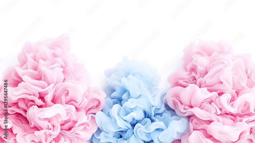 Obraz premium Abstract ink, pastel pink and blue, soft textures, perfect for social media or print