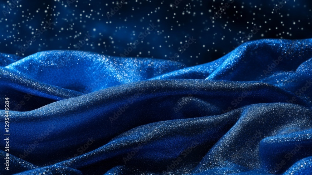 Obraz premium Midnight Blue Drapery: A Celestial Textile