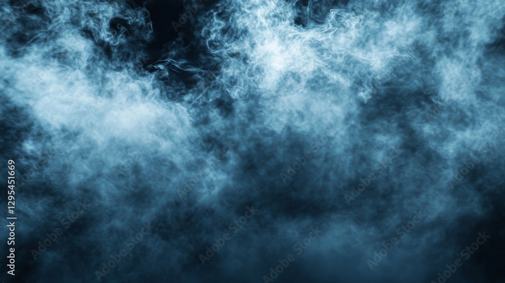 Fototapeta premium Abstract Blue Smoke Cloudscape: A Study in Atmospheric Texture