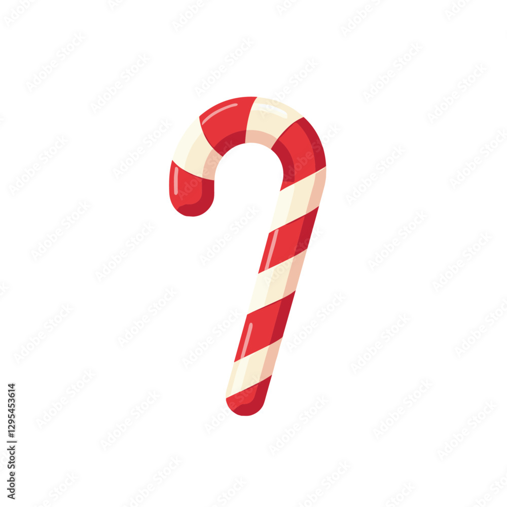 Festive candy cane illustration with vibrant red and white stripes, embodying holiday cheer in a simple, classic design. Festive candy cane illustration with vibrant red and white stripes, embodying holiday cheer in a simple, classic design.
