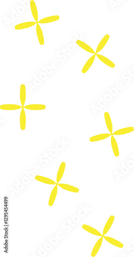 개나리 유채꽃 들꽃 봄 꽃 일러스트 Forsythias canola flower wild flower spring flower illustration