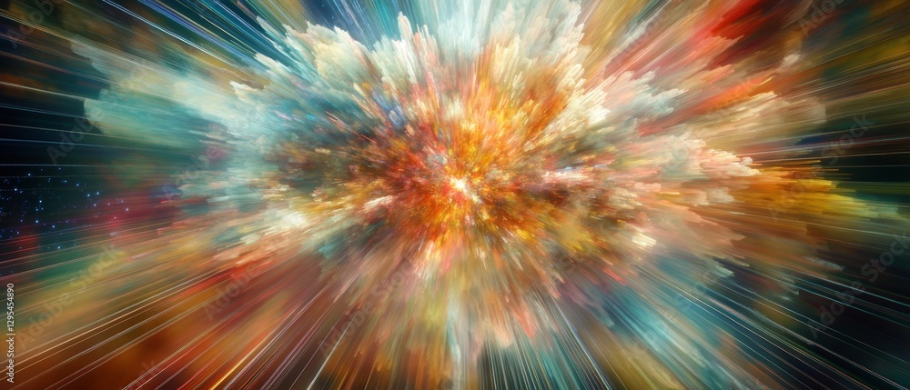 Explosion of Light: Abstract Cosmic Color Burst with Digital Rays Explosion of Light: Abstract Cosmic Color Burst with Digital Rays