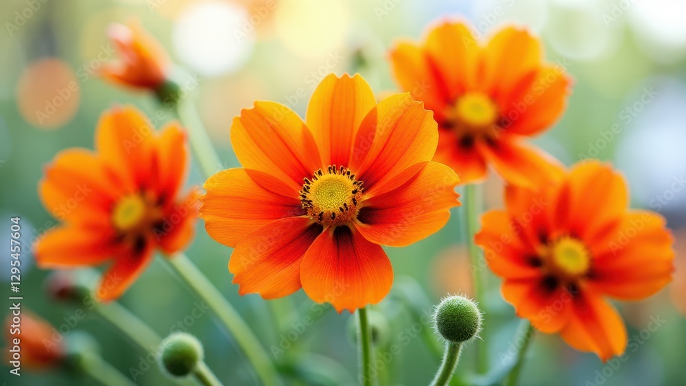 Flowers with orange petals in full bloom, showcasing vibrant colors and intricate details. Flowers with orange petals in full bloom, showcasing vibrant colors and intricate details.