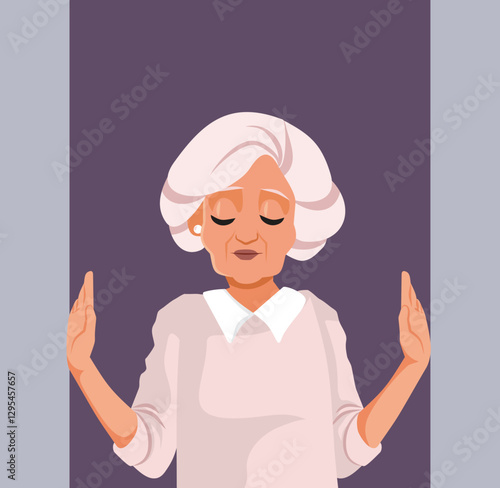 Elderly Woman Disliking Confined Spaces. Experiencing Phobia Vector Illustration 

Unhappy claustrophobic person feeling uncomfortable in tight spaces
