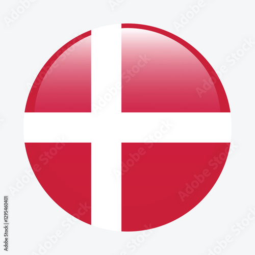 Free Download Denmark circle flag logo icon digital vector illustration - GFXLoad