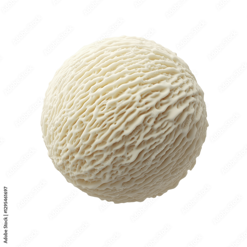 A single scoop of vanilla ice cream against a backdrop showcases its smooth texture and pristine color isolated from its surrounding A single scoop of vanilla ice cream against a backdrop showcases its smooth texture and pristine color isolated from its surrounding