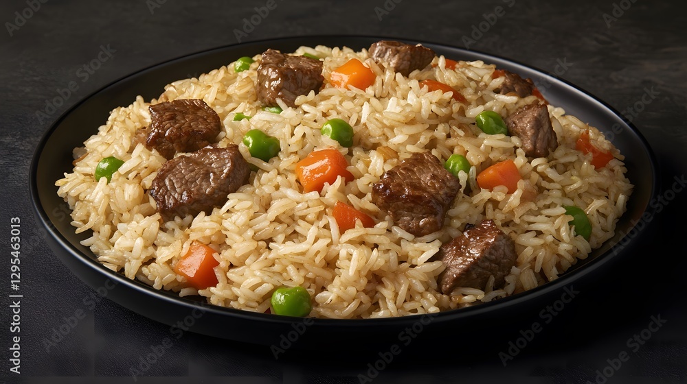 Delicious Beef Fried Rice with Peas and Carrots Delicious Beef Fried Rice with Peas and Carrots