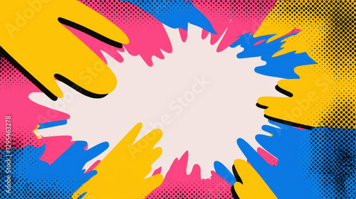 Wallpaper Mural Colorful pop art background with vibrant splashes and shapes Torontodigital.ca