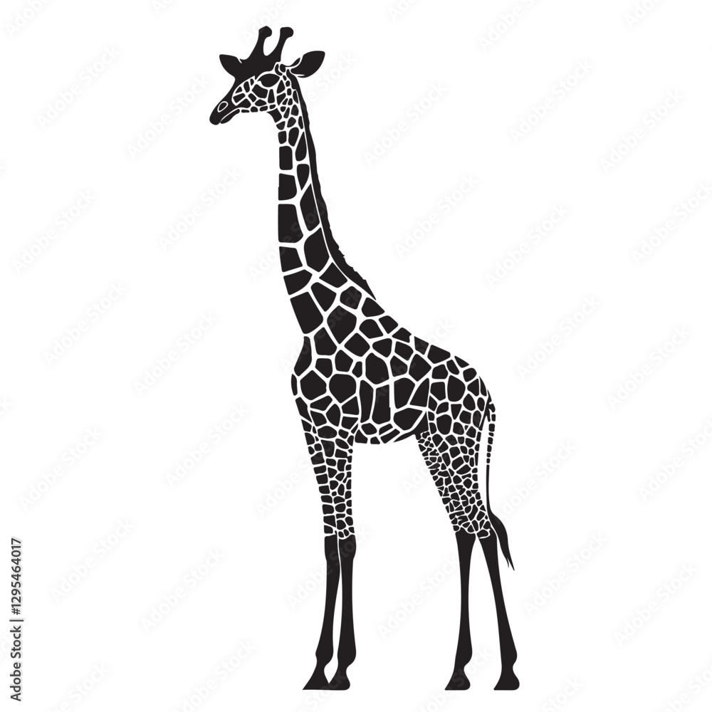 Naklejka premium Giraffe silhouette design for t-shirt and logo.