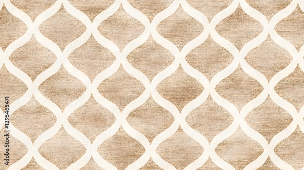 Fototapeta premium Beige and White Patterned Decorative Surface or Background Image