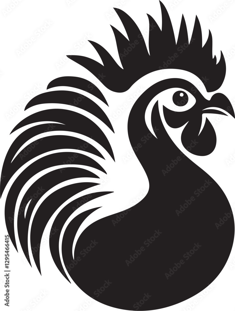 Fototapeta premium Rooster Silhouette Clipart Collection