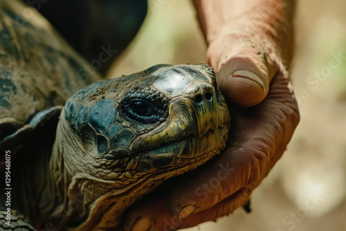 Galápagos tortoise conservation program with DNA tracking photo