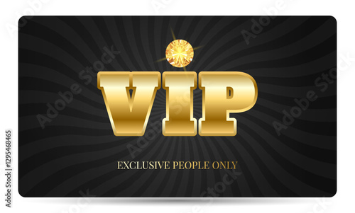 Golden VIP card with luxurious metallic design. Exclusive people only. Premium vector illustration for club, invitation, casino, membership