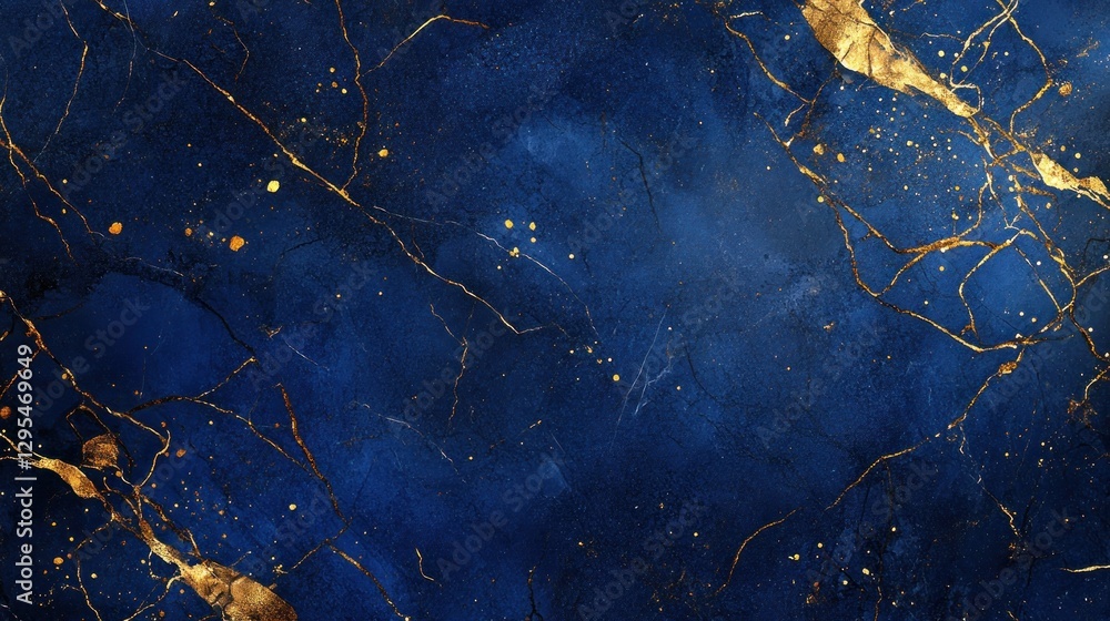 Abstract Blue Marble Texture With Golden Veins Abstract Blue Marble Texture With Golden Veins