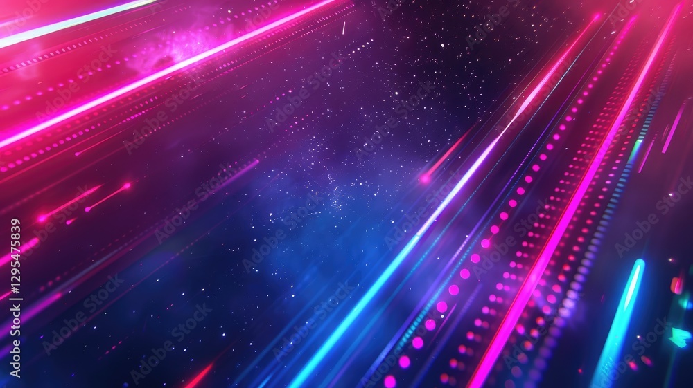 Fototapeta premium Abstract of digital shape or line and technological cyber style particle design connect in surreal electronic shape designing. High tech scenery express seamless pattern perfect for wallpaper. AIG53.